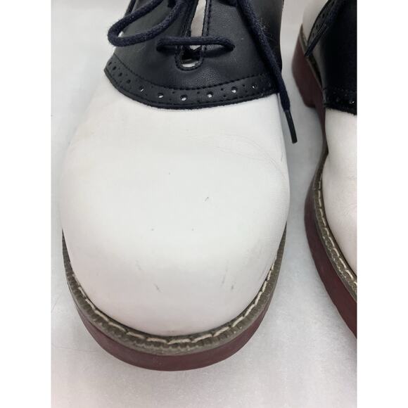 Women's School Issue Upper Class Oxford Shoes White/Black Saddle (Sz 10.5) - Picture 6 of 16